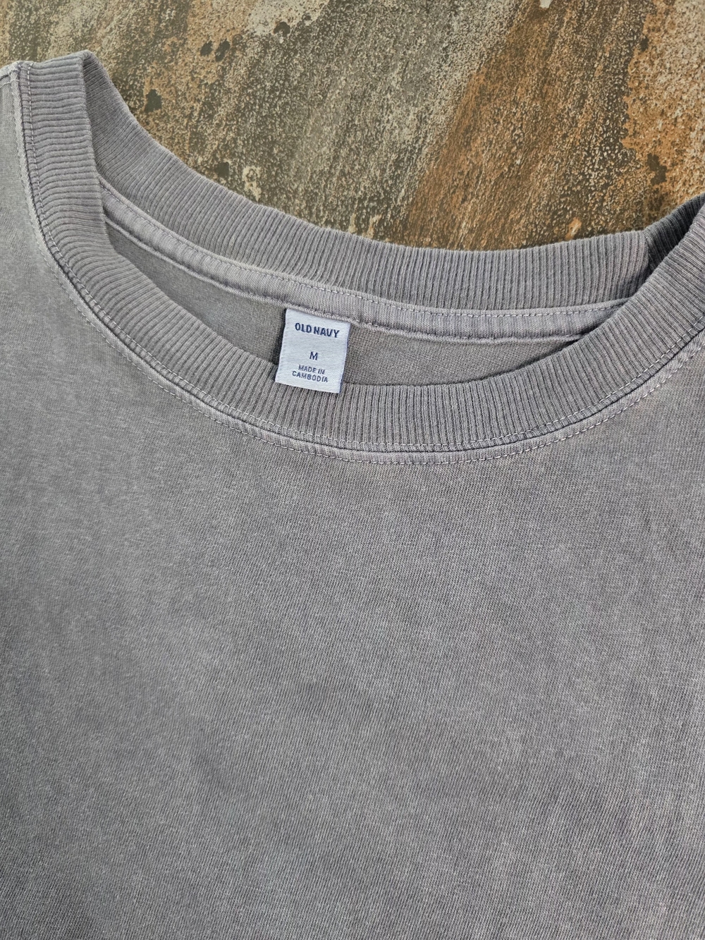 Old Navy Short-Sleeve Midi T-Shirt Dress Gray/blue Cotton Acid Wash Women - Picture 4 of 9